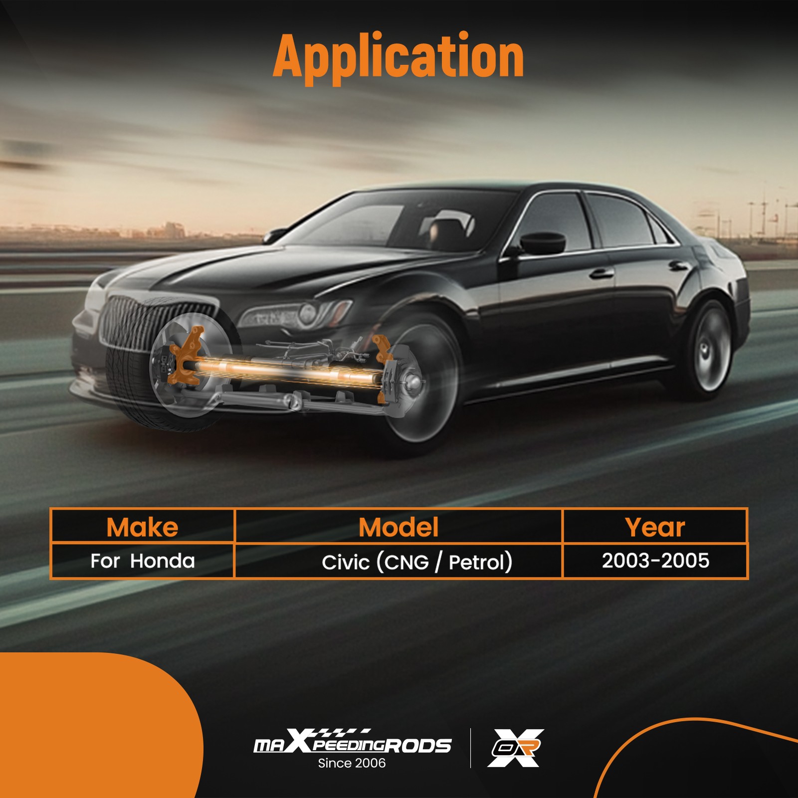 Steering Knuckle & Wheel Hub Bearing Assembly for Honda Civic 2003-2005 1.7L