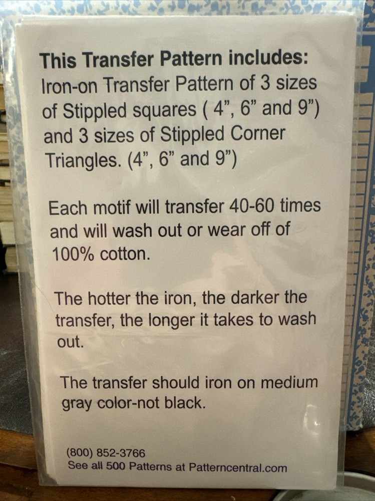 Patterncentral Square & Triangle Stipple Stencils Iron-on Transfer