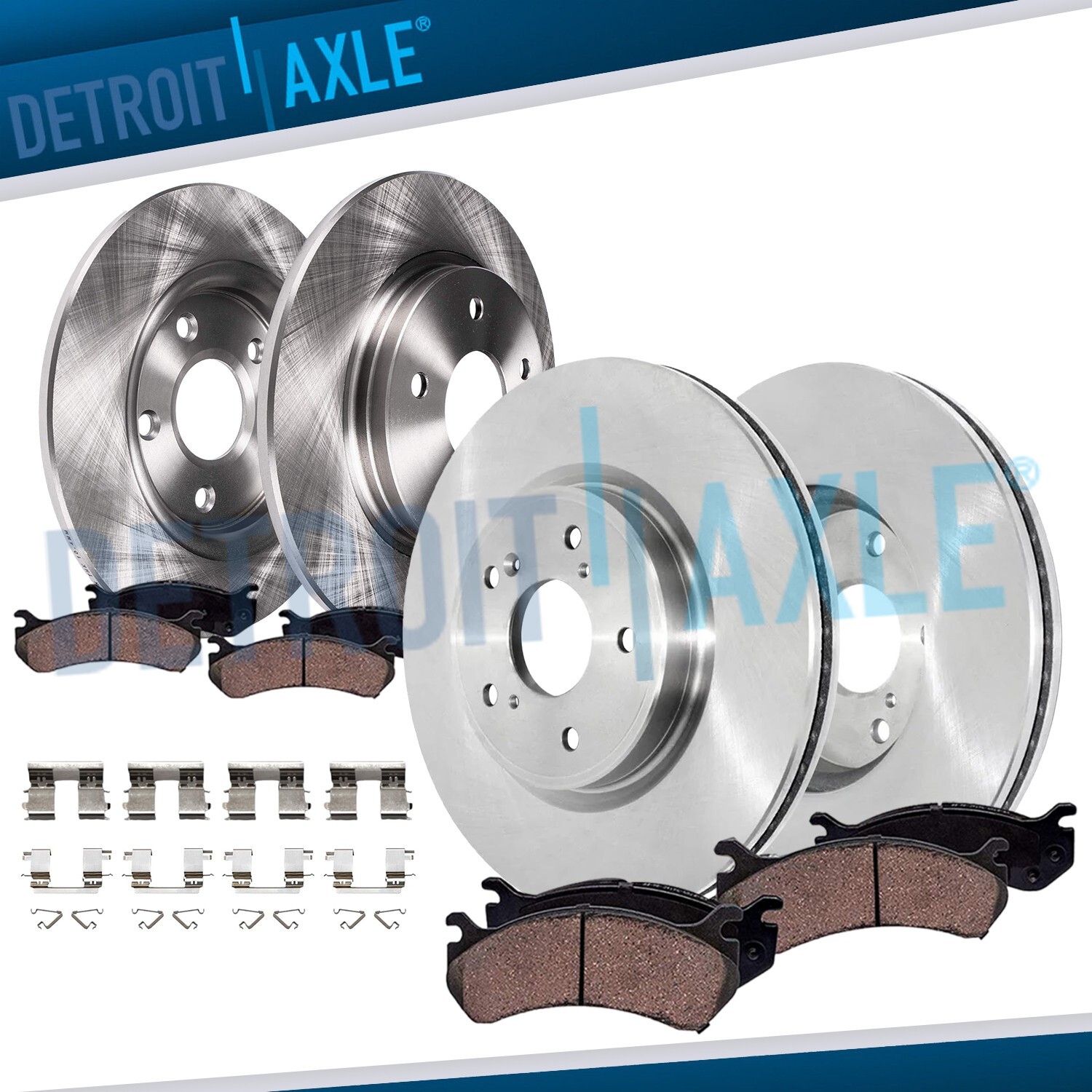 8pc Front Rear Disc Brake Rotors Ceramic Brake Pads Kit for 2017-2025 Honda CR-V