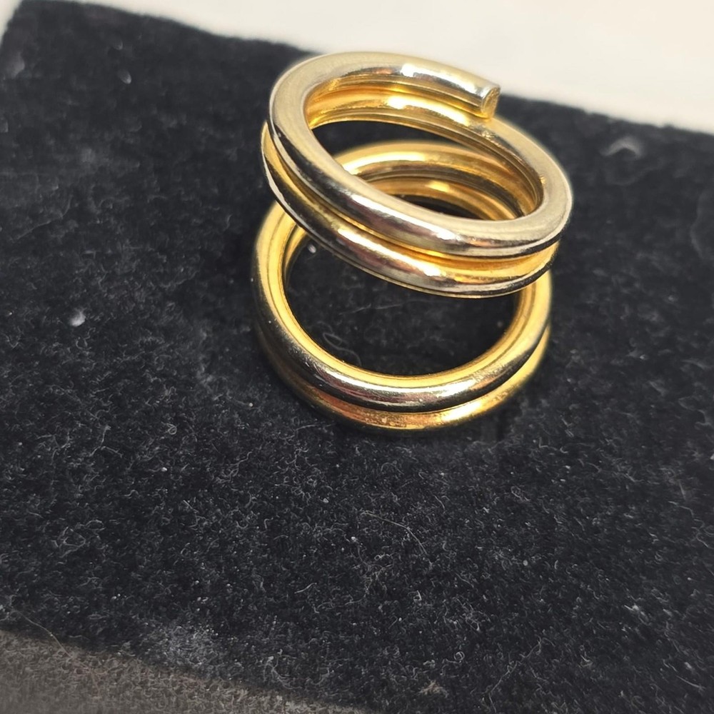 Vintage Gold Tone Split Coil Spiral Ring - Size 5