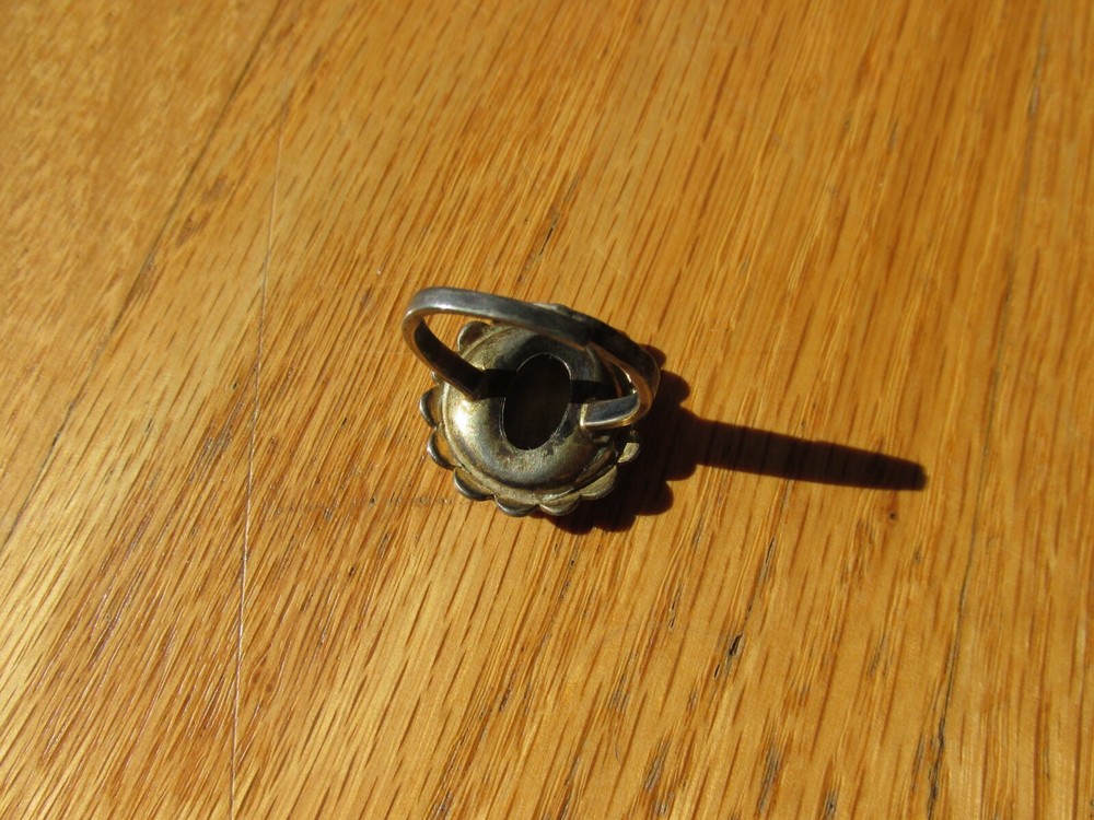 US Navy USN Seabee ring Silver enameled