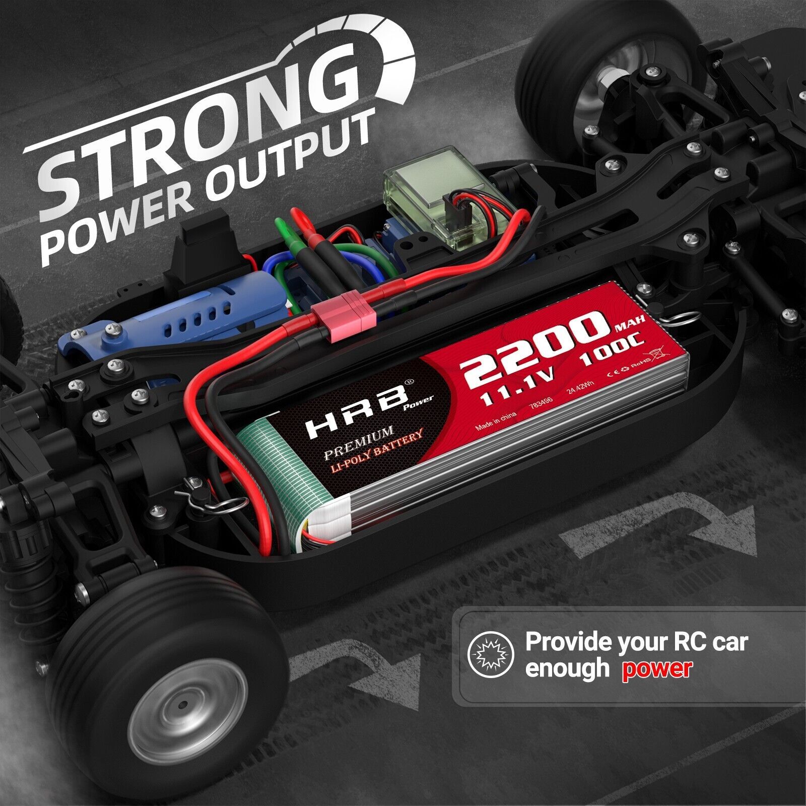 2x HRB 2200mAh 3S 11.1V 100C Lipo Battery Deans for RC Car Turck Racing Boat FPV