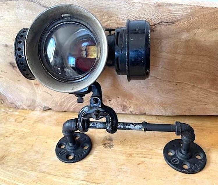 ORIGINAL Ca. 1914 DATED Dietz Eureka HANSOM CAB HEADLIGHT LAMP/COMPLETE!