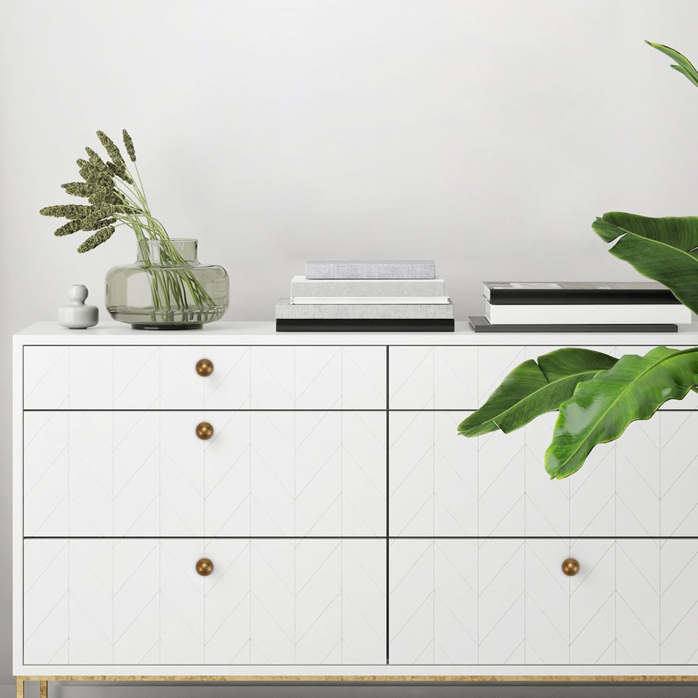 10 Pack Antique Brass Cabinet Handles and Knobs - Vintage Drawer Knobs