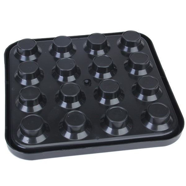 Practical Plastic Pool Billiard Ball Tray Holds 16 Balls - Black
