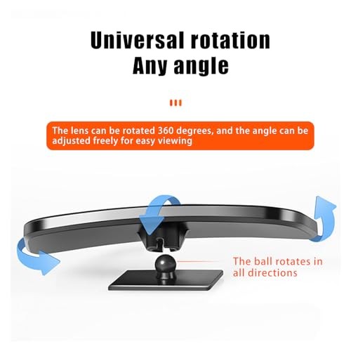 Pack-2 HD Convex Wide Angle Looking Glass, 3.74" x 1.41" Rectangular Curved
