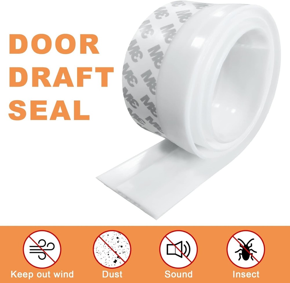 Door Draft Stopper Under Blocker Insulator Sweep White