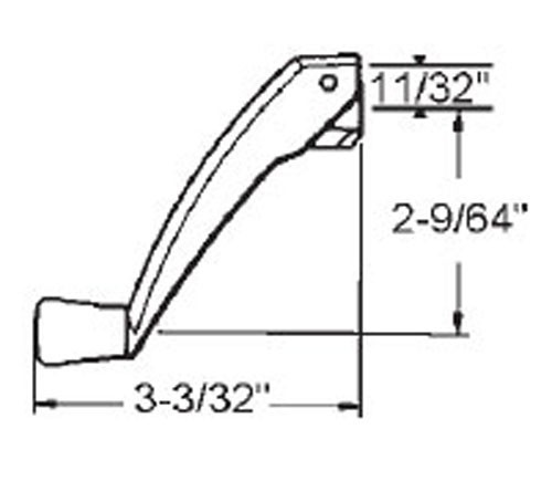 STB Window Operator Handle, Folding, Clay, 11/32" Spline Size