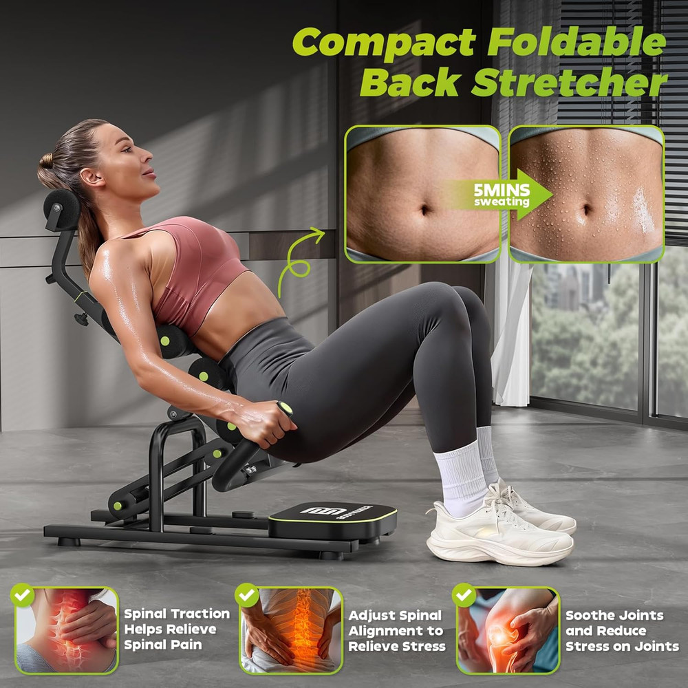 Mini Inversion Chair for Back Pain Relief, Compact Foldable Back Stretcher with
