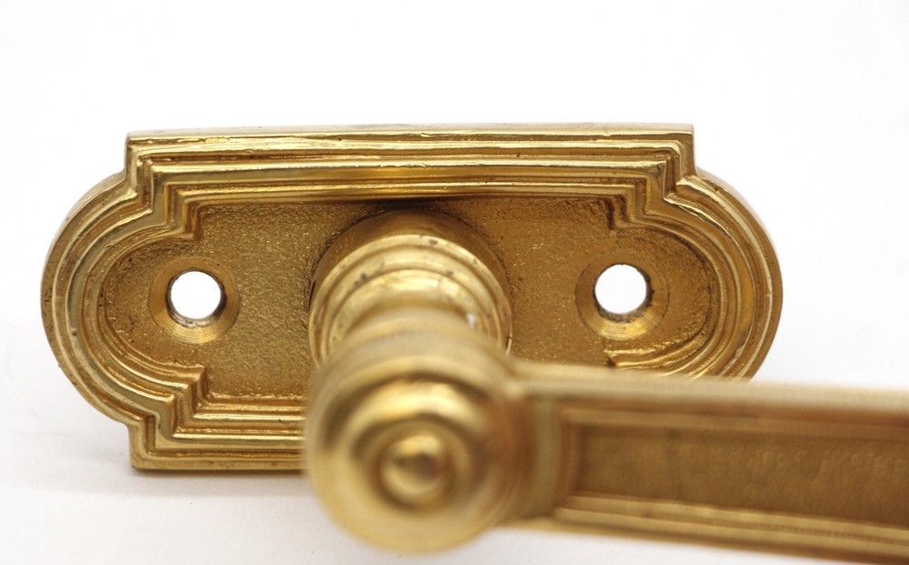 French Gilded Brass Dummy Lever Door Handle Set