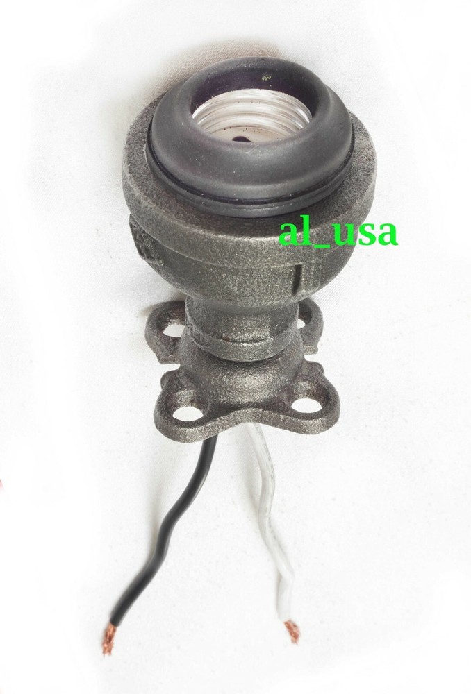 Steampunk Industrial Lamp holder SURFACE MOUNT. Black Iron Pipe Lamp Socket.