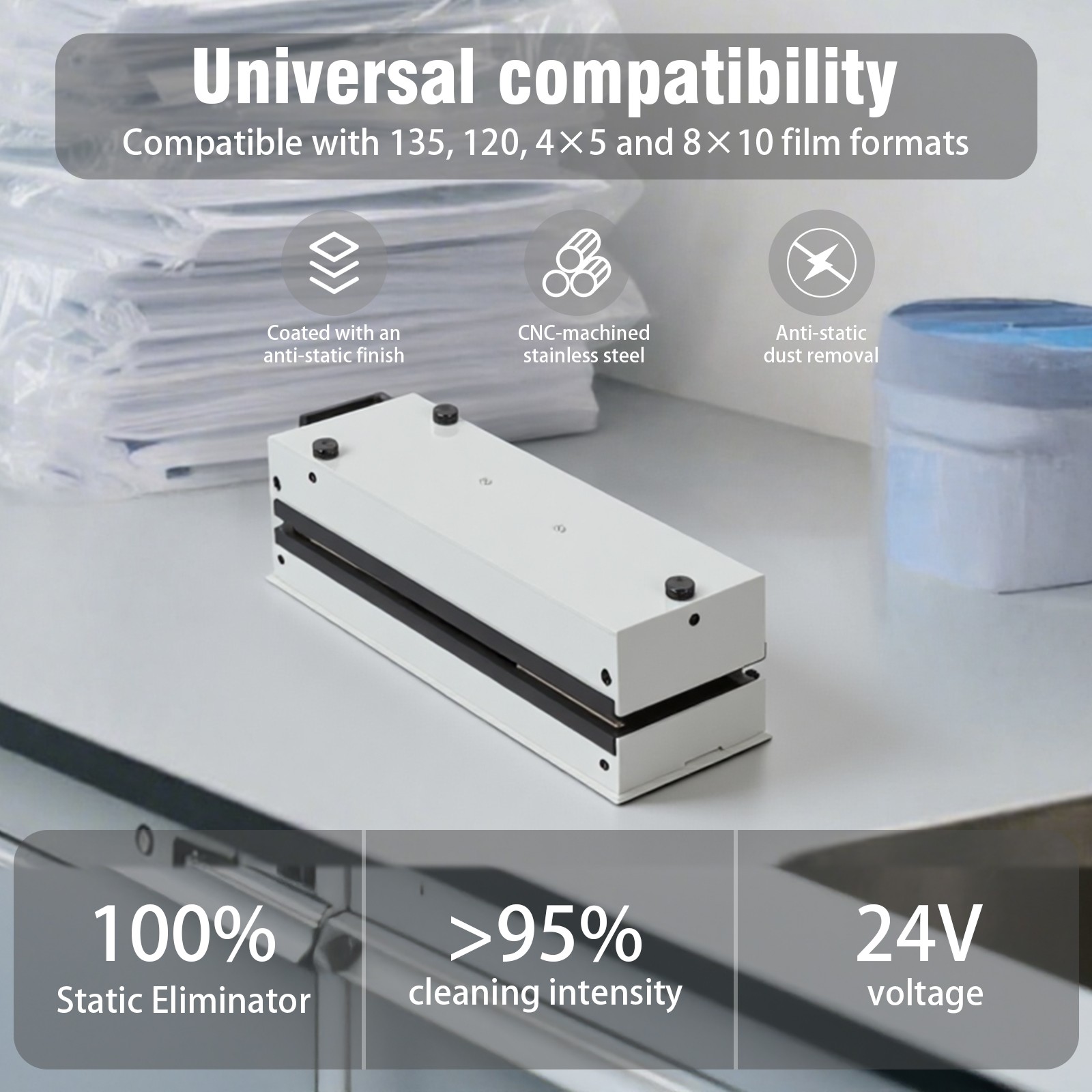 Large Professional Film Anti-Static Electric Dust Remover for 135/120/4x5/8x10