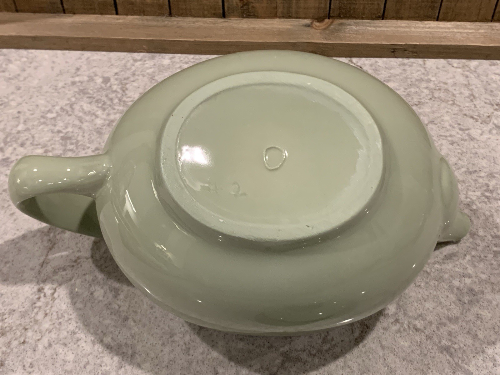 Beautiful Sage Green Ceramic Tea Pot Pitcher Marked #2 On Bottom