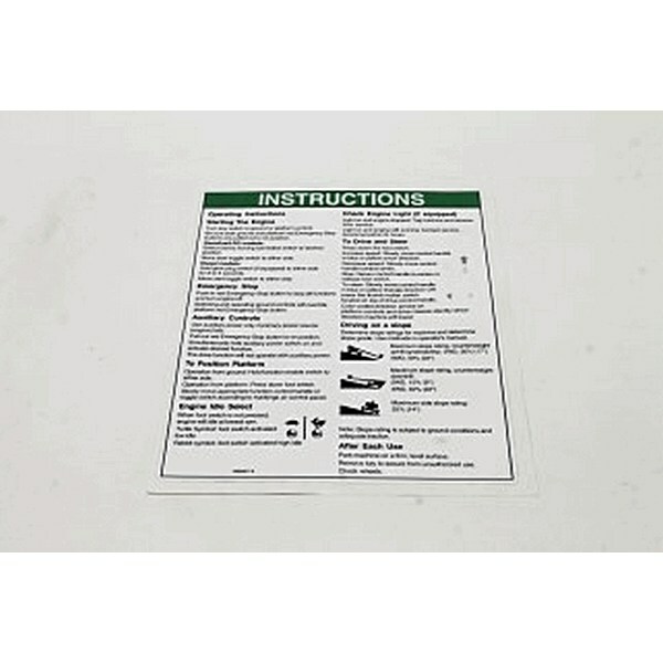 Genie 1000057 Decal Notice Operator Instructions