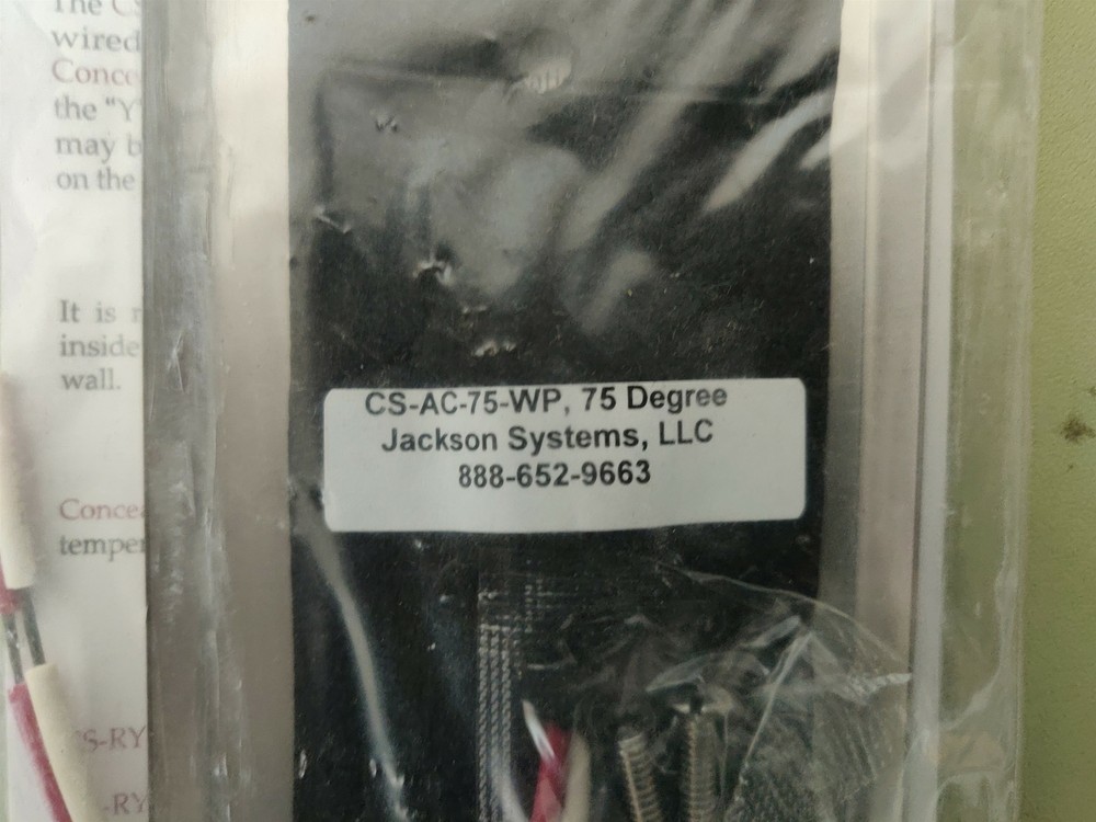 Jackson Systems CS-75-WP Conceal-A-Stat Flush 24V Thermostat 75° Heating - New