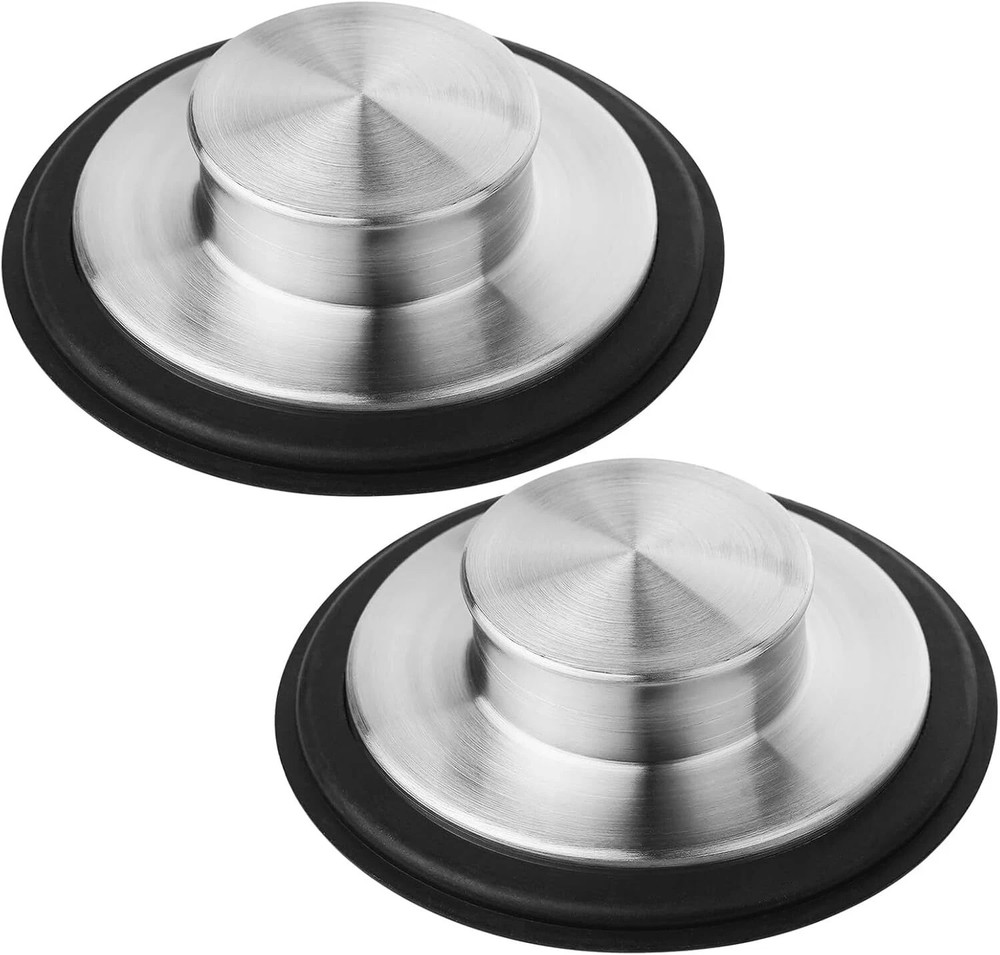 Tifanso Kitchen Sink Drain Stopper - 2PCS Garbage Disposal Silver