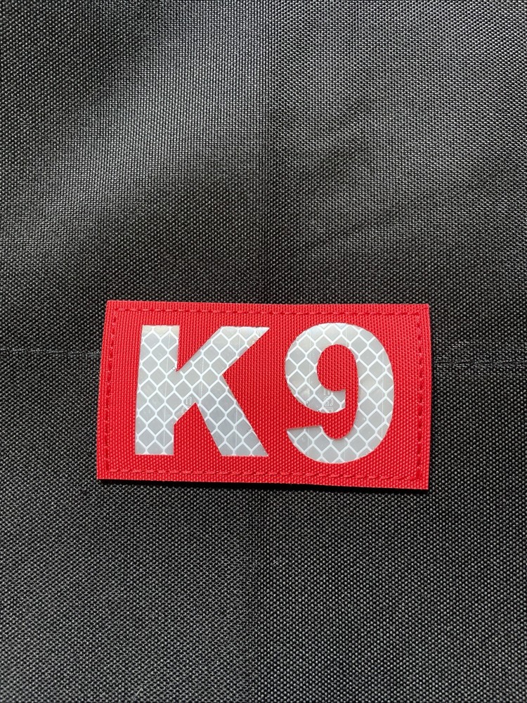 IR Reflective Glow K9 Unit Service Dog Hook Loop Patch Red