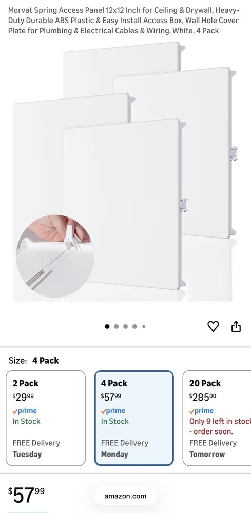 NEW 12 Pack Morvat 12x12 Adjustable Spring Access Panel Drywall & Ceiling