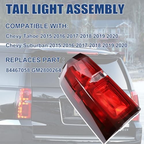 Tail Light Assembly Compatible with Chevy Tahoe 2015-2020 Left Driver Side
