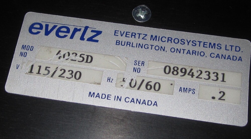 Evertz 4025D Film Footage Encoder