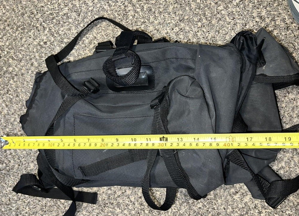 Multi-use Pack Black Hiking Backpack L/XL - Adjustable - 6 pockets - Vinyl PVC