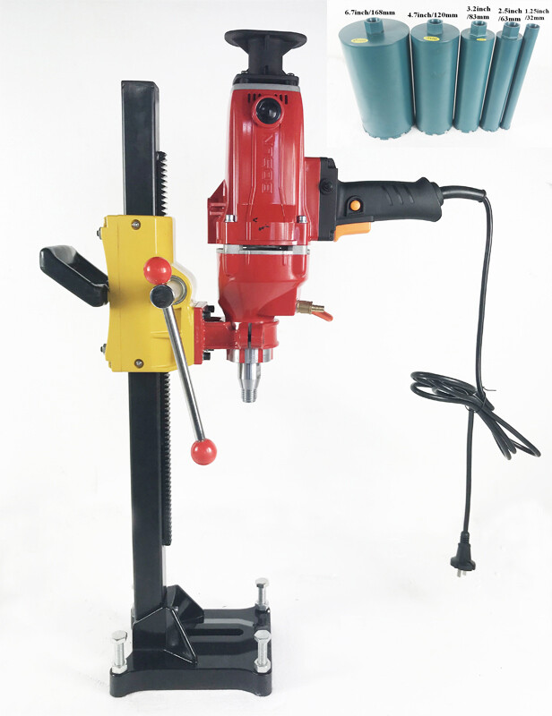 220V Engineering Diamond Concrete Core Drill Machine With Stand 0-2000r/min