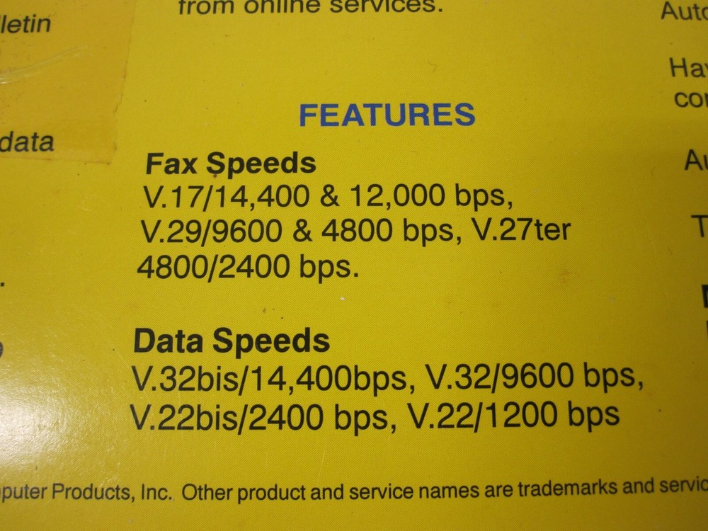 Delrina 14400 Bps Win & Dos Fax Pc Internal Half Cards Modem For PC/AC