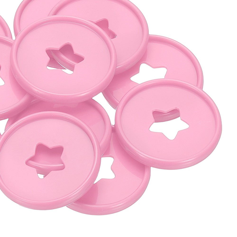 35mm Plastic Book Binding Discs, 11 Pack Expansion Discs Star, Pink
