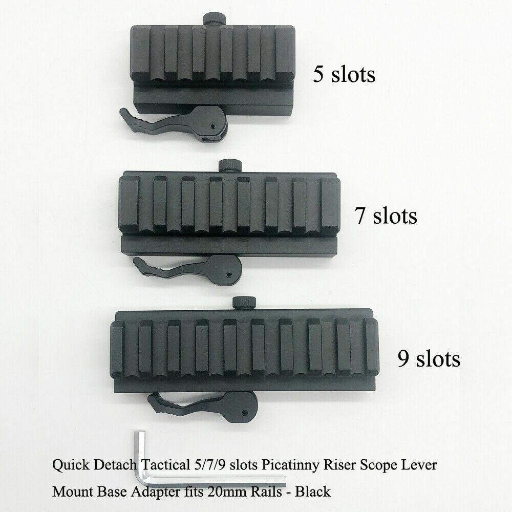 5/7/9 slot Picatinny Rail Base QD Quick Release Riser Scope Mount Adapter