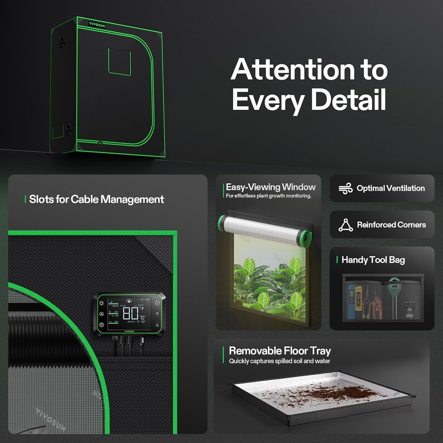 VIVOSUN 4x2ft Grow Tent & 200W LED Grow Light & 4" Inline Fan for Indoor Plants