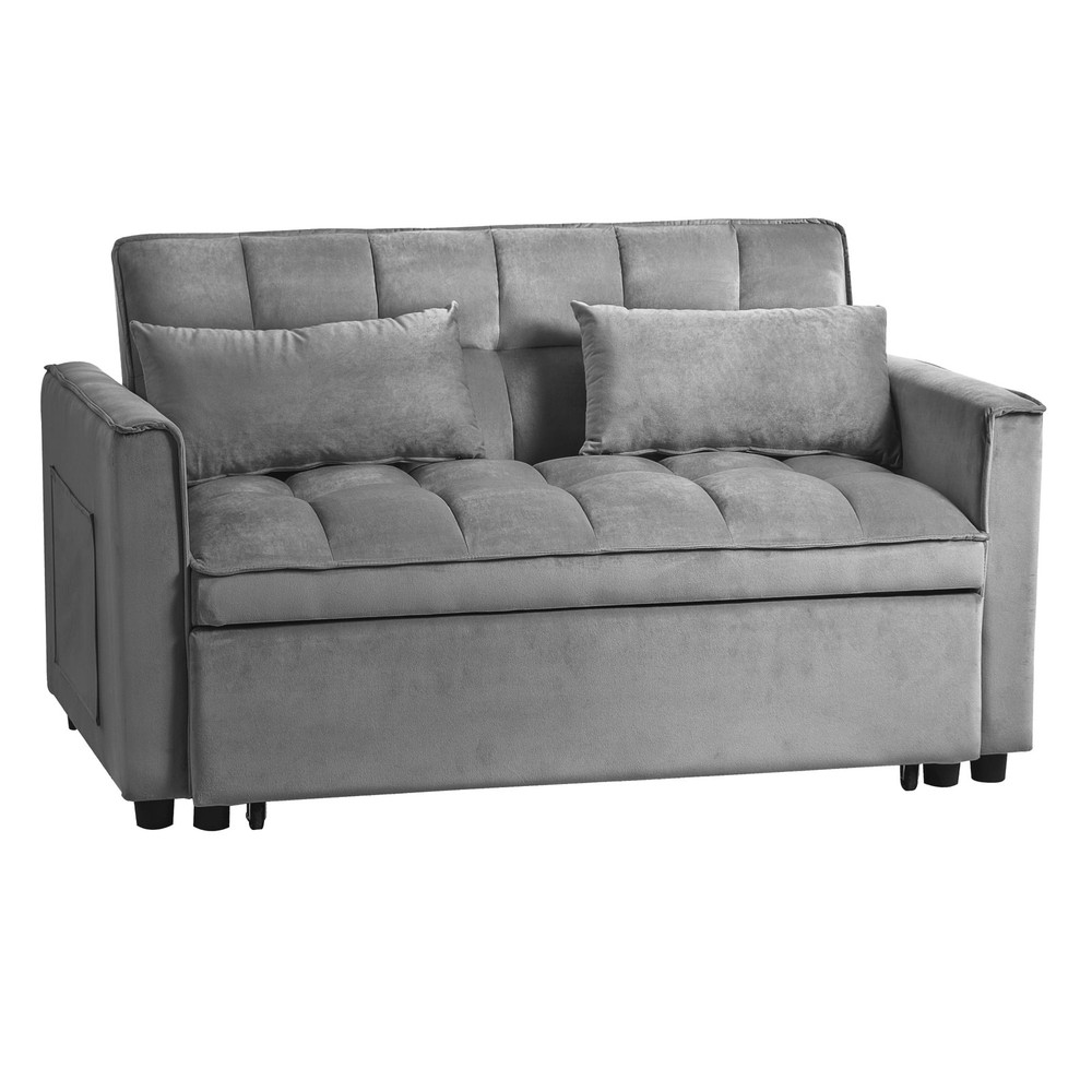 3 in 1 Convertible Sleeper Sofa Pull Out Bed Loveseat Couch Adjustable Backrest