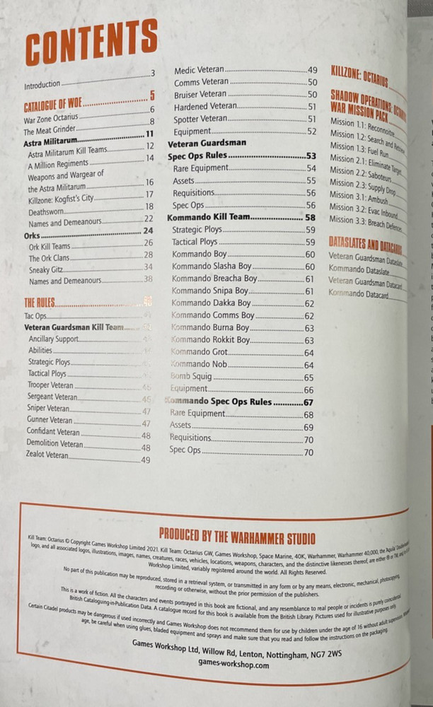Warhammer 40K Kill Team: Octarius Core Rulebook & Lore Games Workshop Book