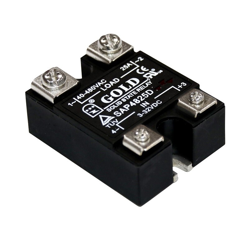 1pcs SSR Single-phase Solid State Relay SAP4825D 25A DC Control AC Single LED