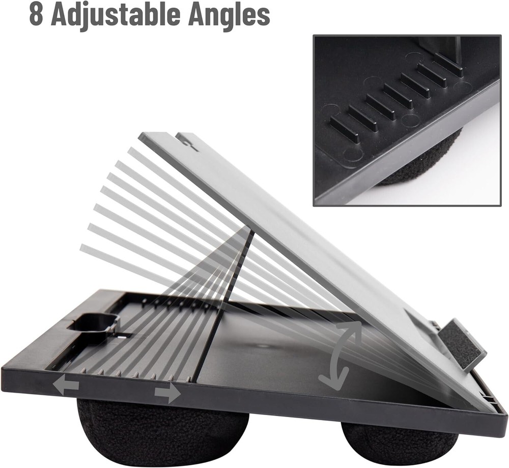 Adjustable Lap Laptop Desk Stand Dual Cushion Work Table Writing Drawing Board