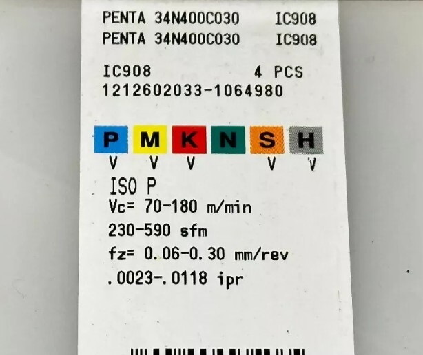 4  PCS  ORIGINAL  INSERTS     PENTA 34N400C030 IC908