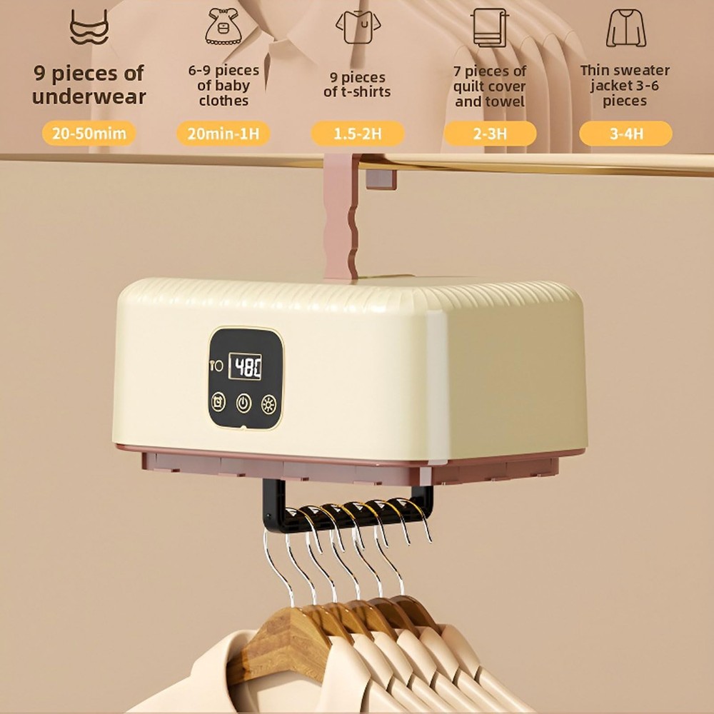 Portable Dryer Mini Compact 600W Adjustable Timer Quiet Fast Machine
