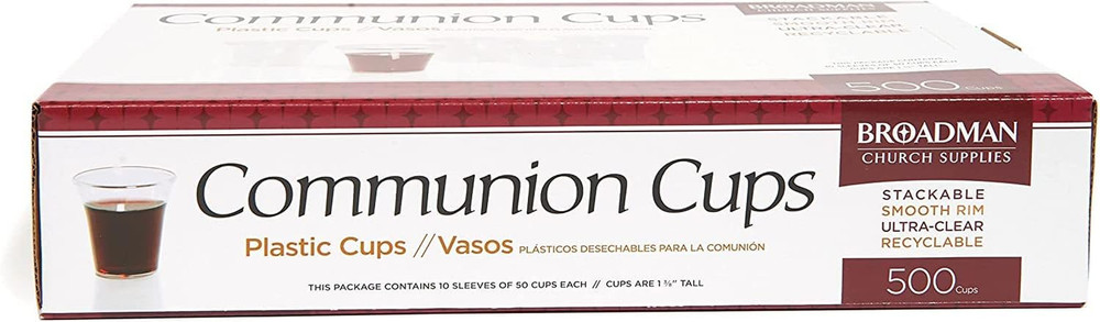 Plastic, Disposable, Recyclable Communion Cups, 500 Count