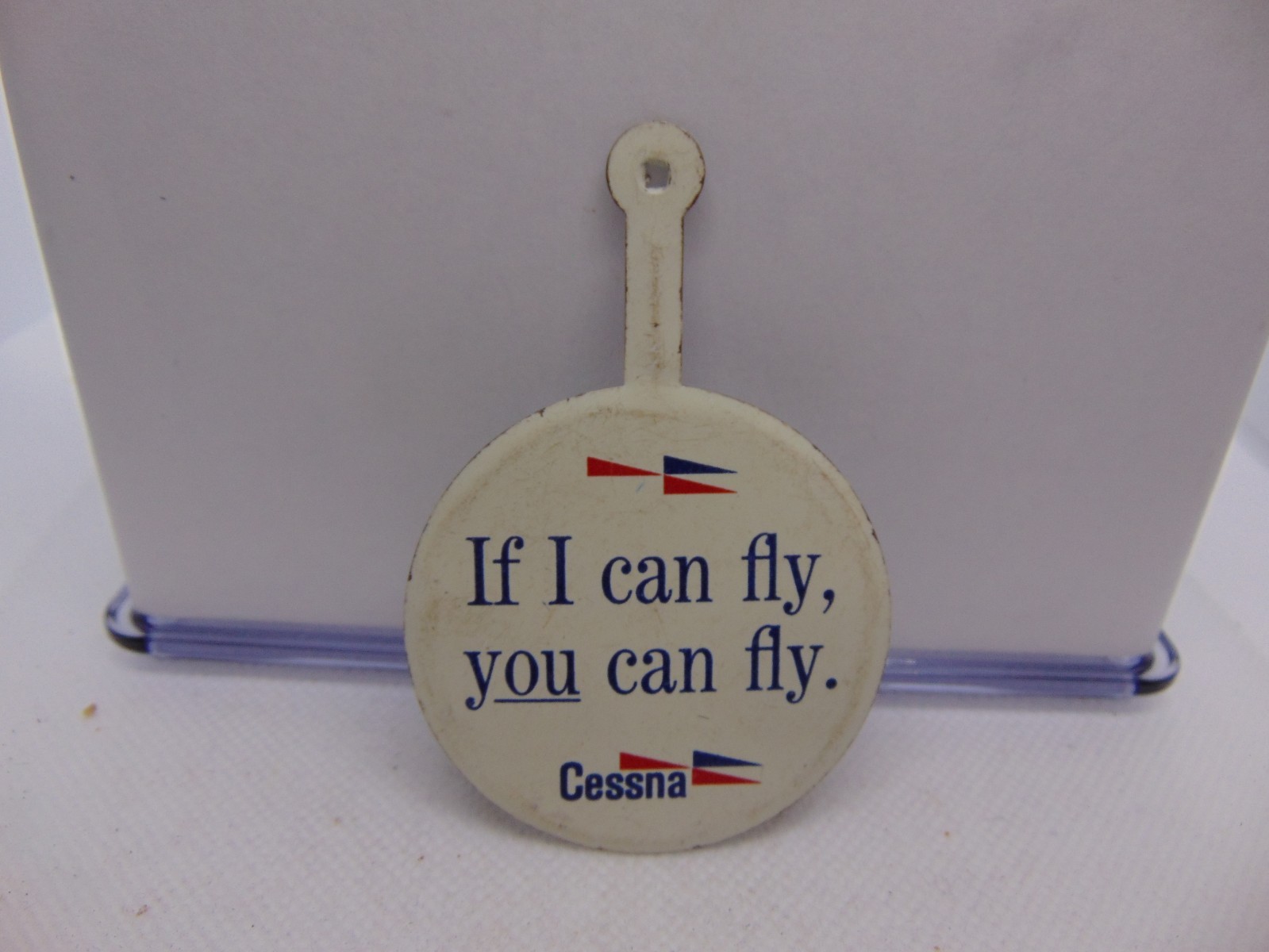 Vintage Advertising Tab Pin 2" Cessna If i can Fly, you can Fly See Local Dealer
