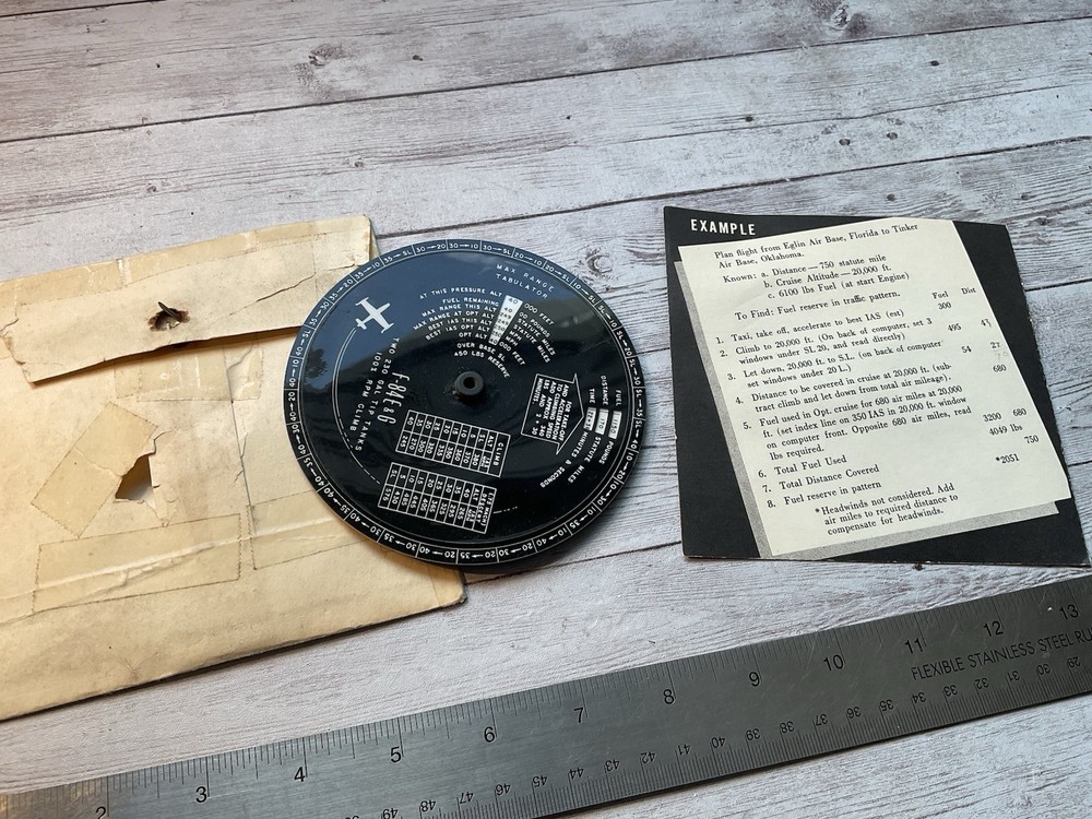 ORIGINAL REPUBLIC AVIATION F-84 E&G RANGE COMPUTER