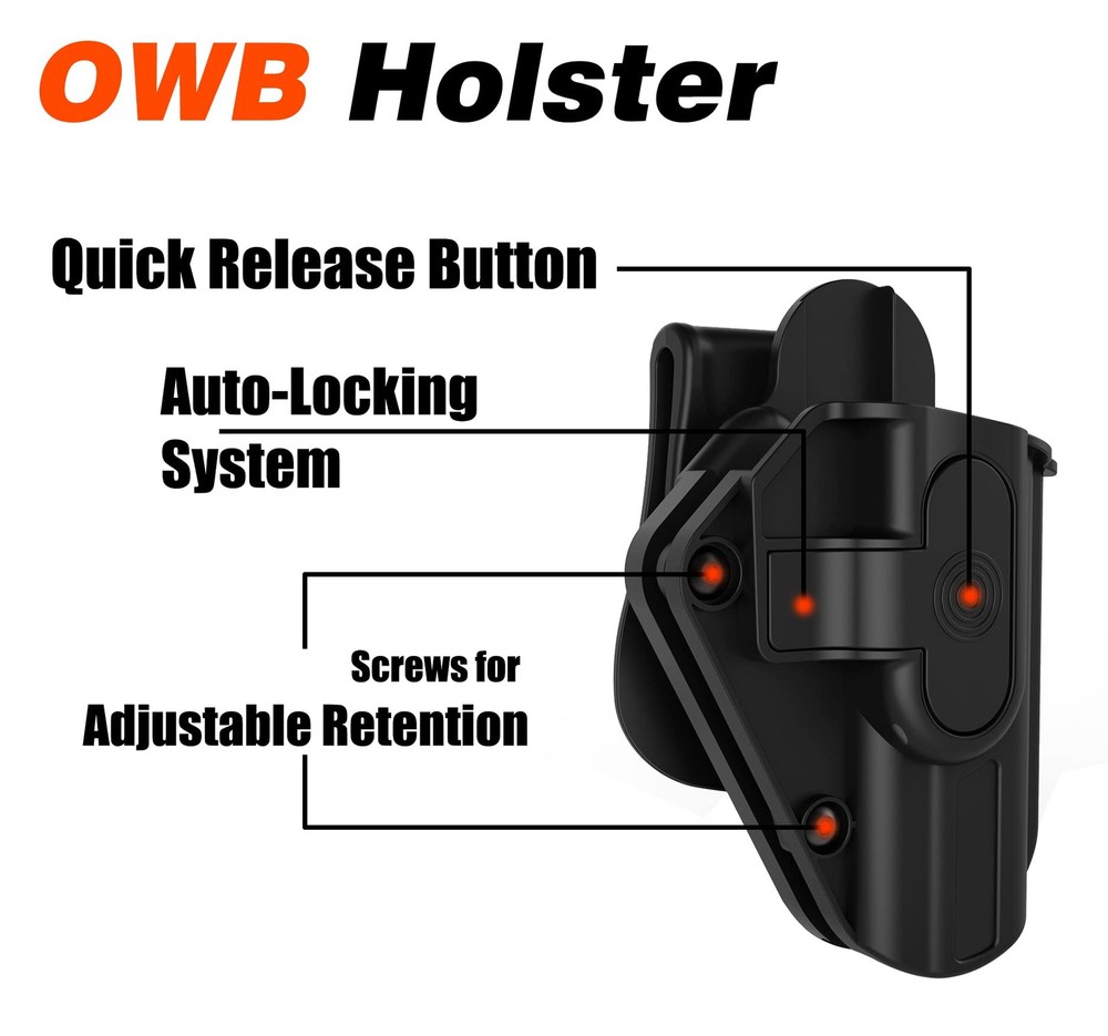 Hellcat Pro OWB Paddle Holster Springfield Hellcat 9mm Micro-compact Optic Ready