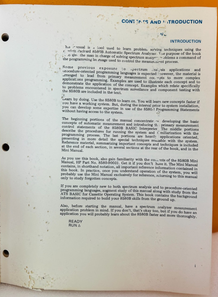 HP 08580-90029 HP 8580B Automatic Spectrum Analyzer User's Manual.