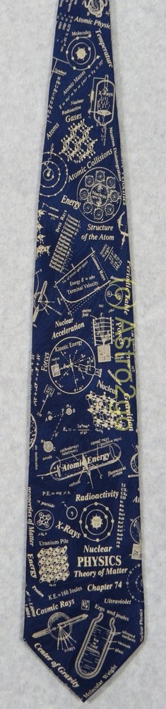 NUCLEAR PHYSICS ATOMIC RADIOACTIVE URANIUM Museum Artifacts Silk Necktie NEW!