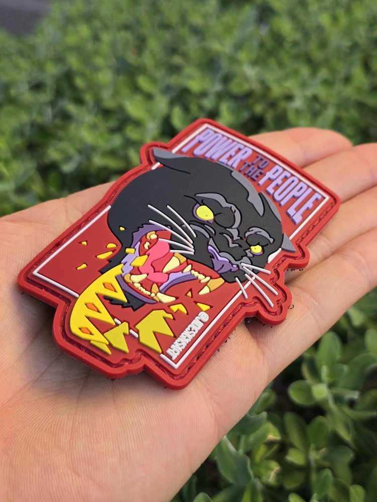 Black Panthers Hook And Loop PVC Patch