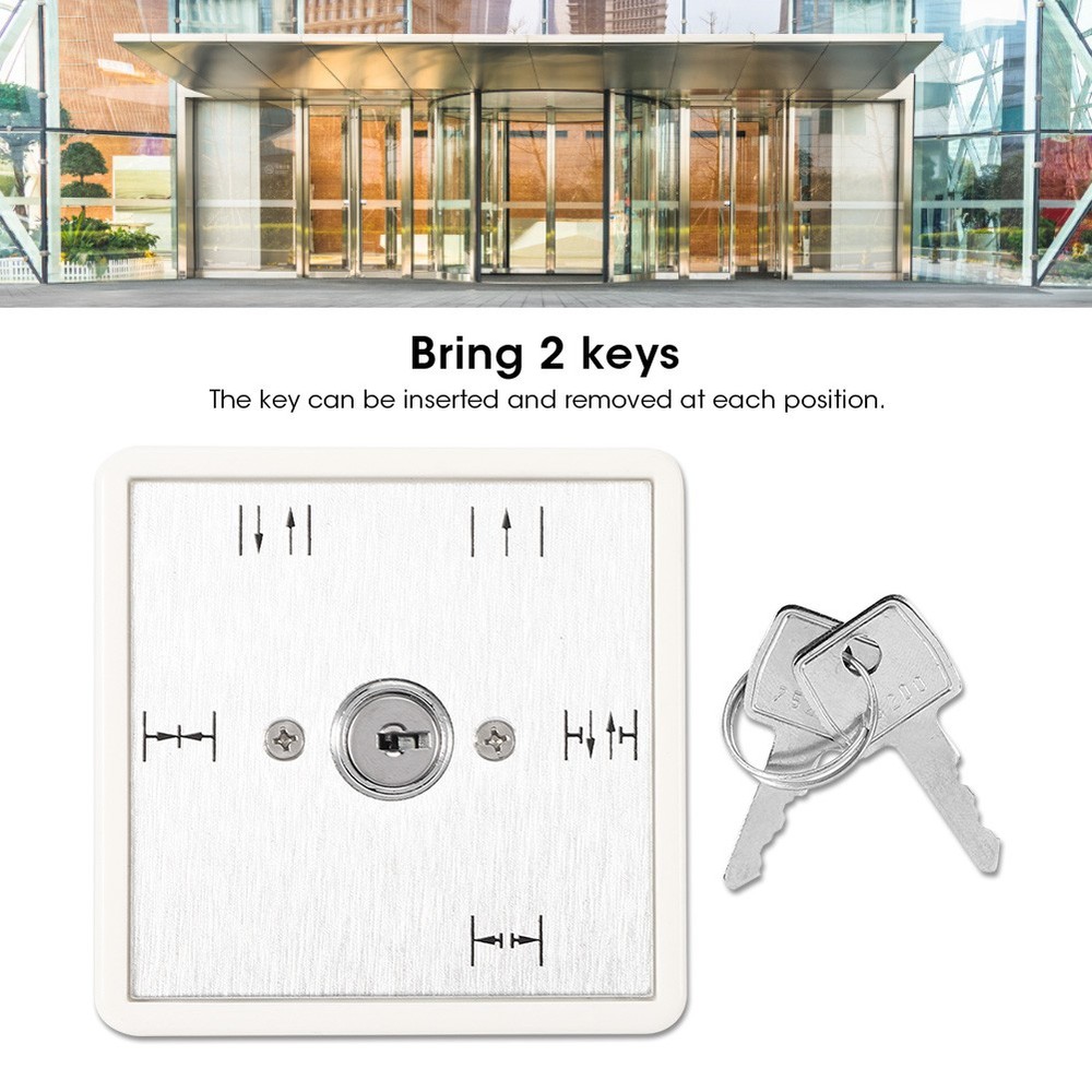 5 Position Key Switch For Automatic Doors Durable Aluminium Panel