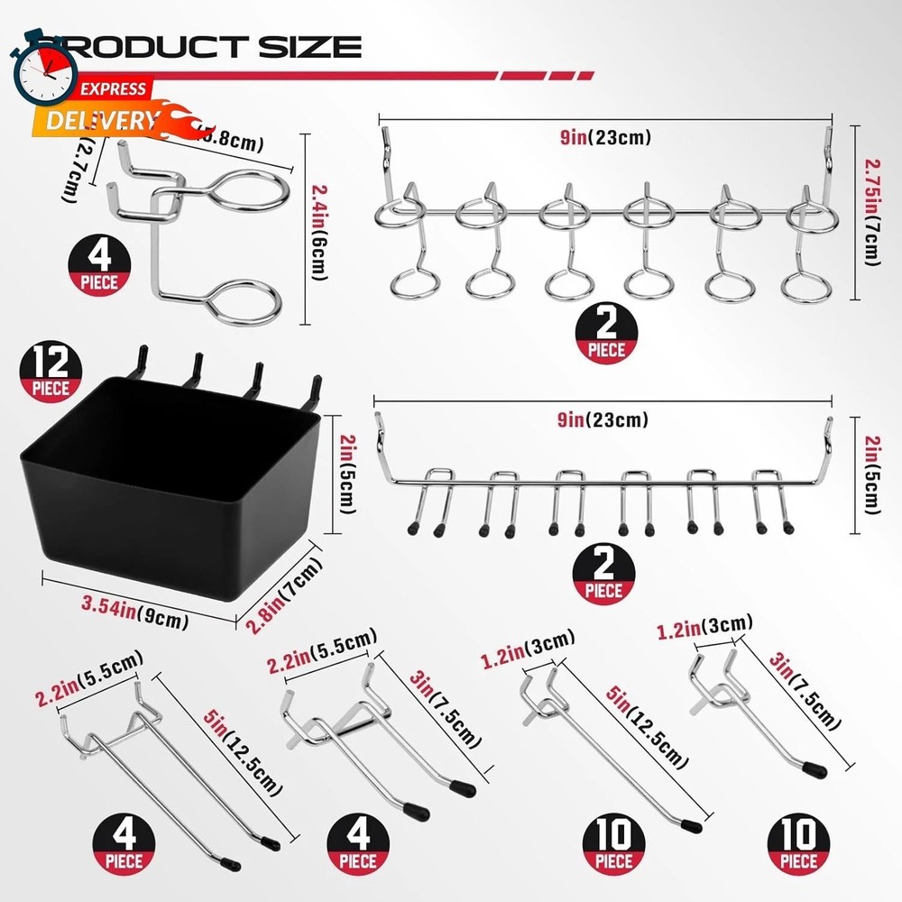 300-Piece Pegboard Hook Set, Pegboard Organizer Accessories for Hanging, Durable