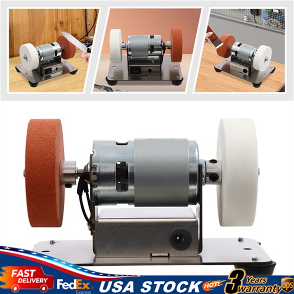 Electric Benchtop Grind Sander Adjustable Variable Speed Table Grinding Machine
