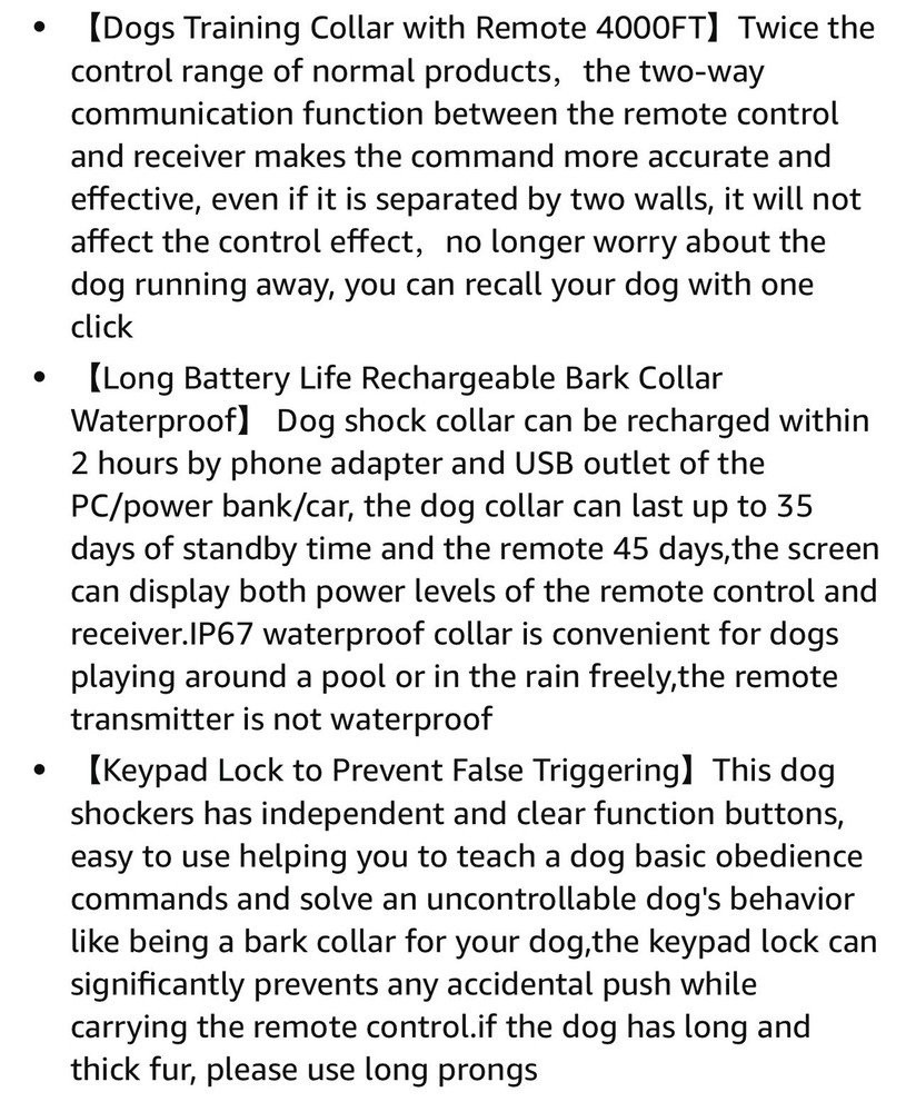 Remote Training Collar, Water Proof, & Rechargeable (READ DESCRIPTION) -B2