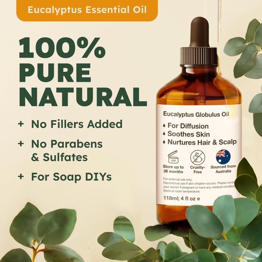 Kukka Eucalyptus Essential Oil for Diffuser 100% Pure Natural Essential Oils...