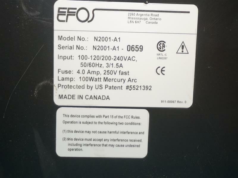 Efos Novacure N2001-A1 N2001A1 Spot UV Curing System Light Source