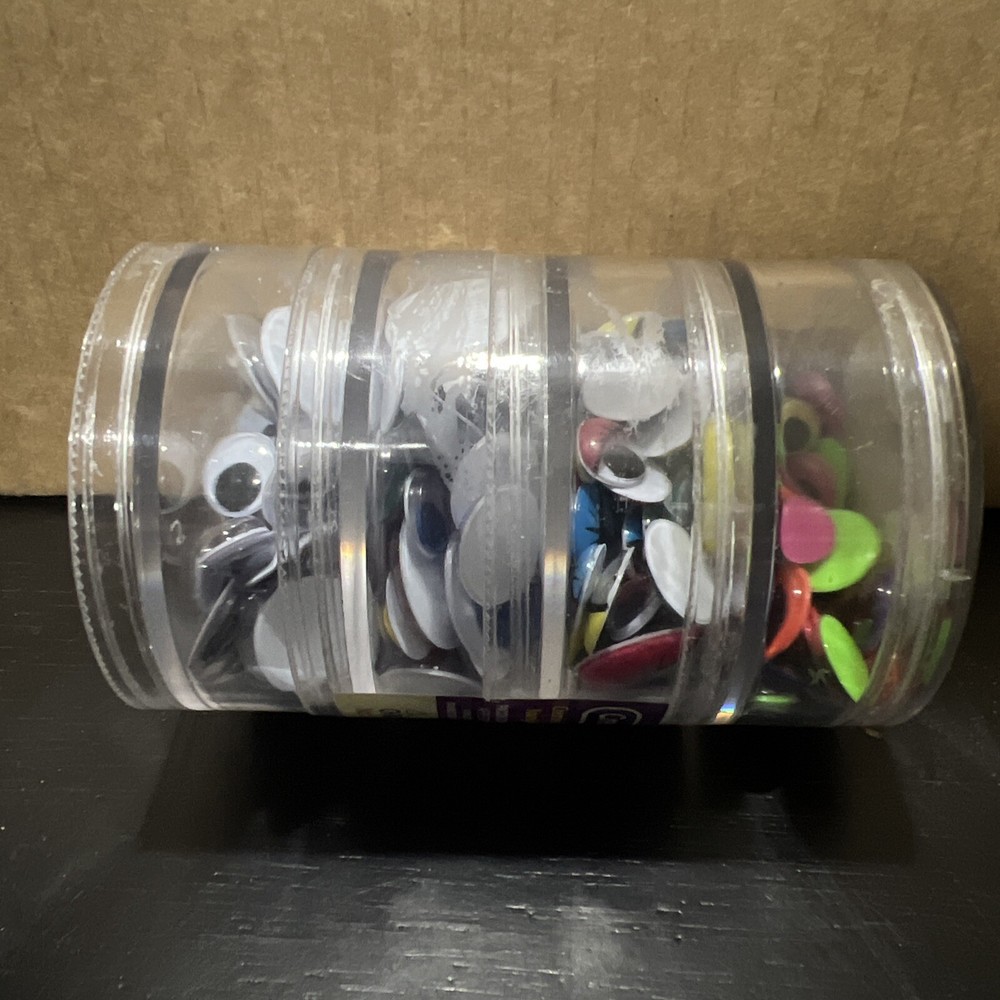 Creativity Street Wiggle Eye wStacking Storage Container, Assorted Size, 400 Cnt